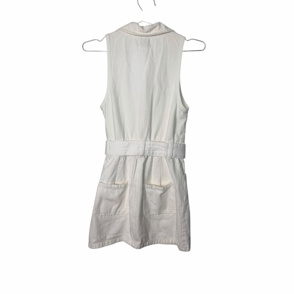 Show Me Your Mumu Oxford Tank Mini Zip Up Seasalt White Denim - Picture 6 of 7